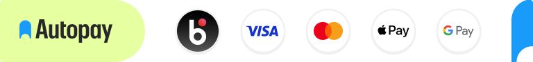 Autopay, BLIK, Visa, Mastercard, Apple Pay, Google Pay