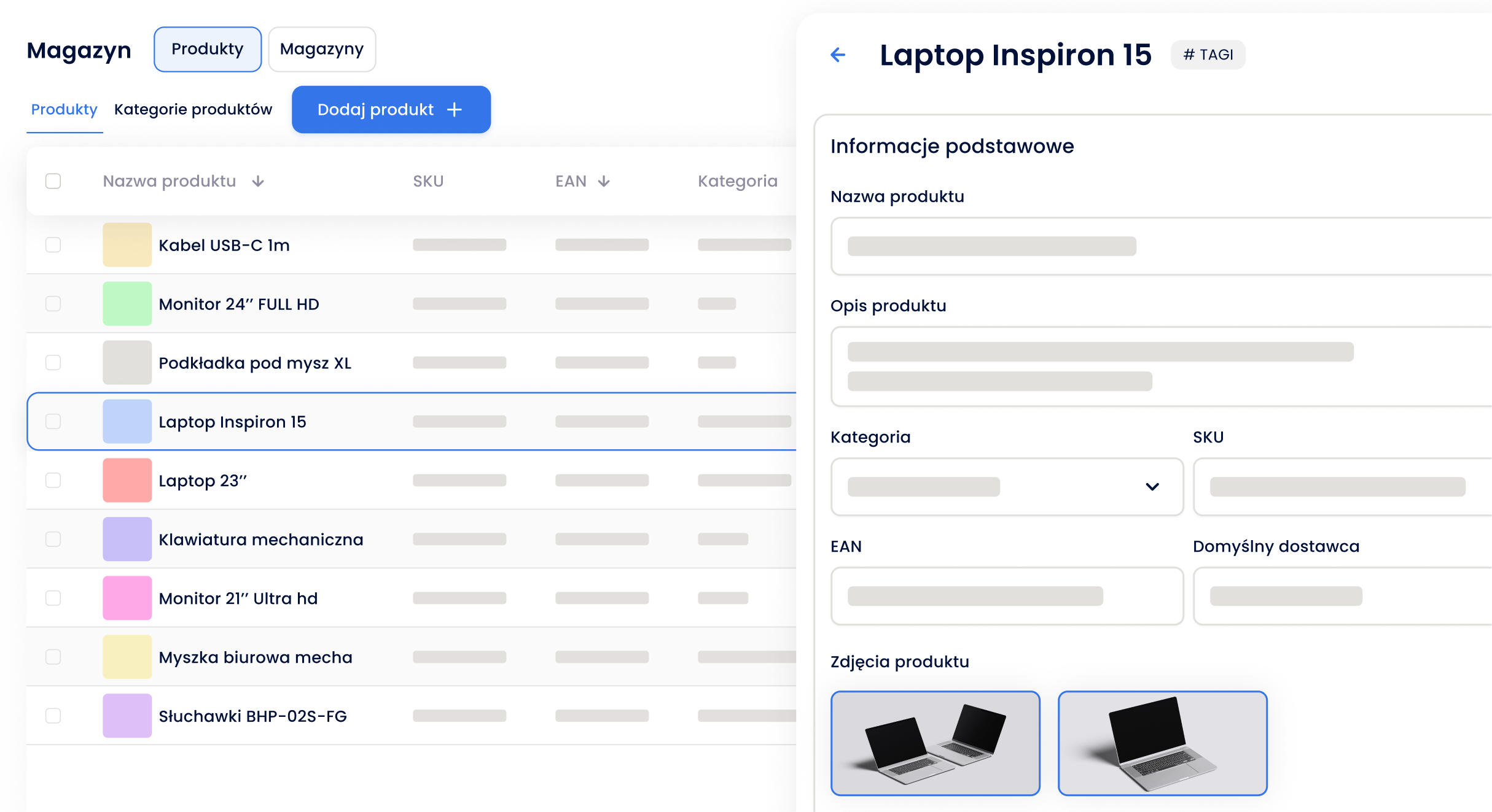 Baza produktów