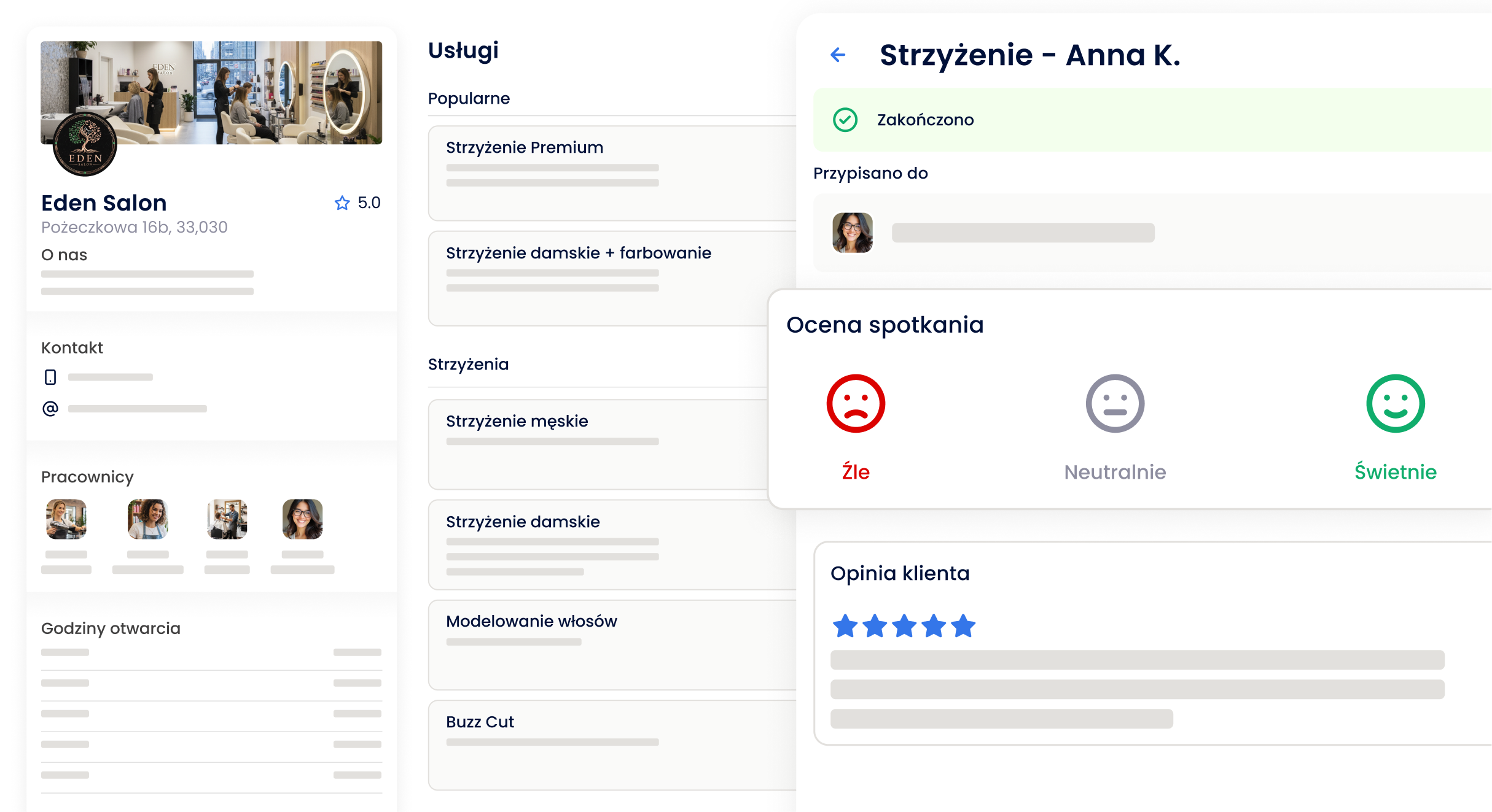 Dedykowana strona z usługami